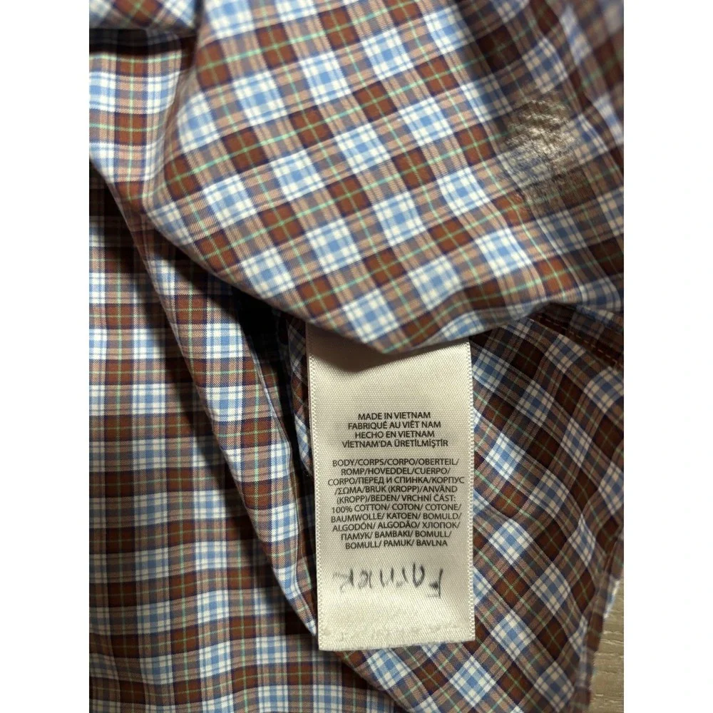 Polo Ralph Lauren Mens XL Classic Fit Plaid Button Down Shirt Brown Blue Cotton
